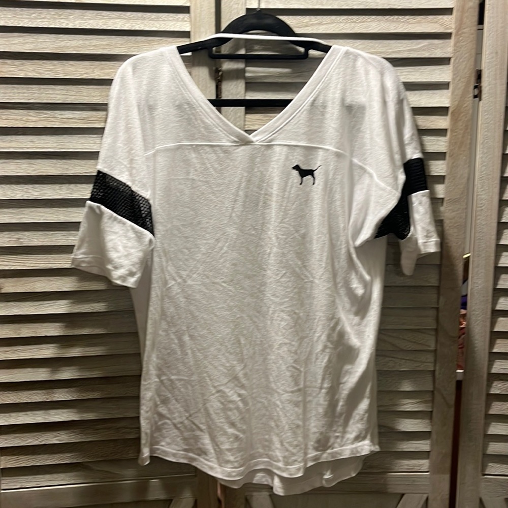 PINK white and black long sleeve